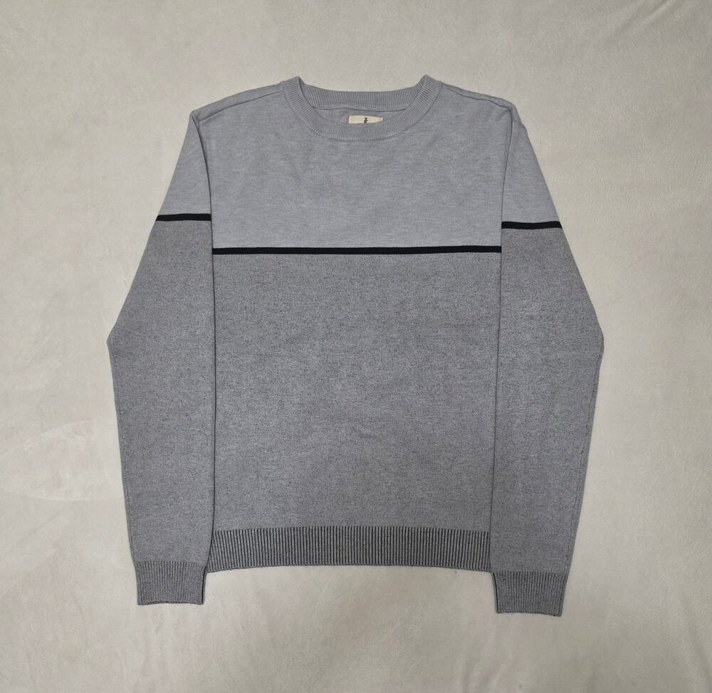 Scott James Men's Grey Colorblock Knit Sweater - Size L